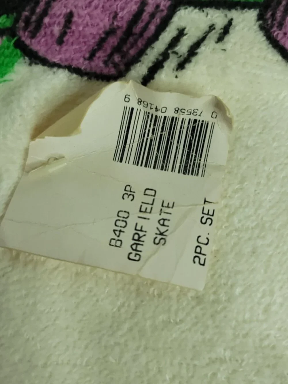 Vintage Garfield Beach Bath Towel Washcloth Jim Davis Cat Approx 41x32 NEW Skate